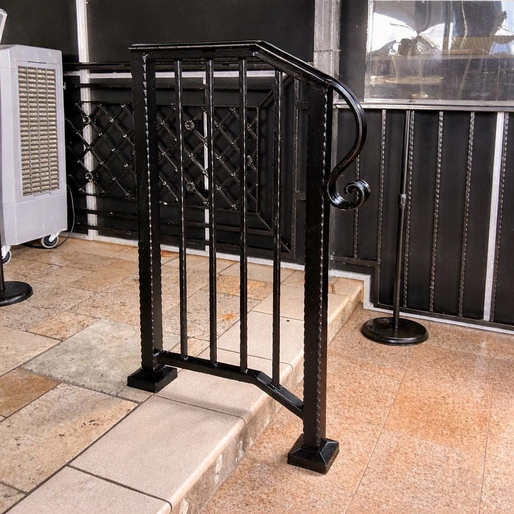 Custom Wrought Iron Stair Handrail by the steel fabrication shop, product image 2