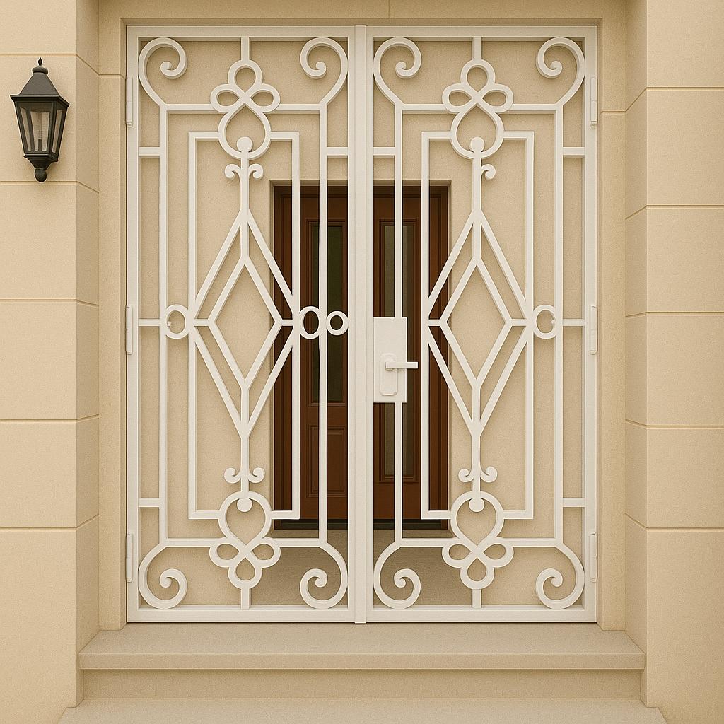 Wrought Iron Double Entry Security Door - Custom Exterior Gate by the steel fabrication shop, product image 3