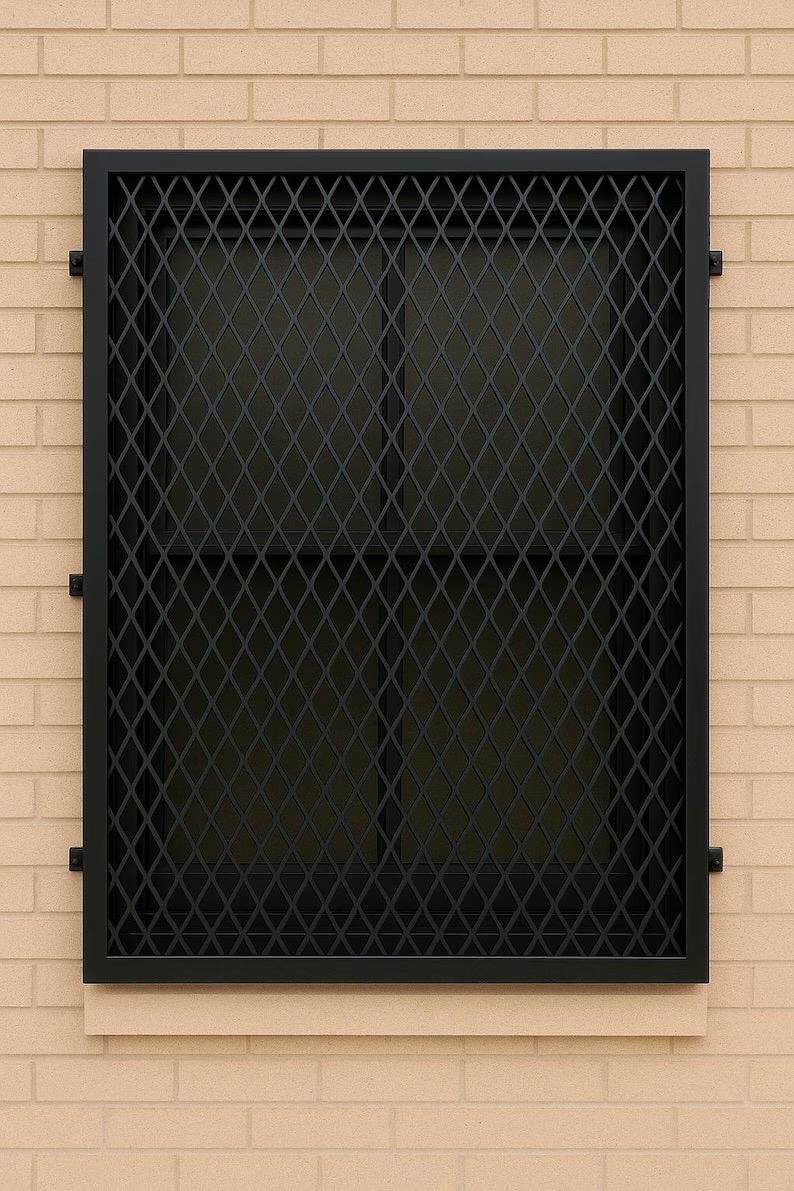 Steel Security Window Guard – Expanded Metal Grille, Powder Coated Black by the steel fabrication shop, product image 4