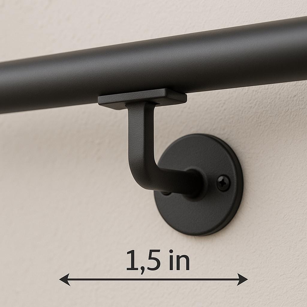 Modern Black Steel Wall Handrail: ADA Compliant Safety Grab Bar by the steel fabrication shop, product image 3