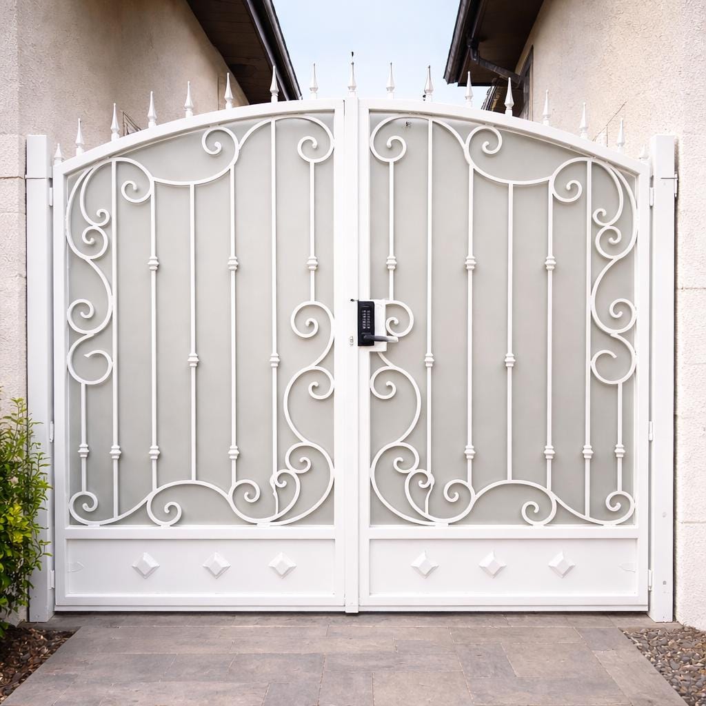 Virella Estate Scroll Driveway Gate by the steel fabrication shop, product image 3