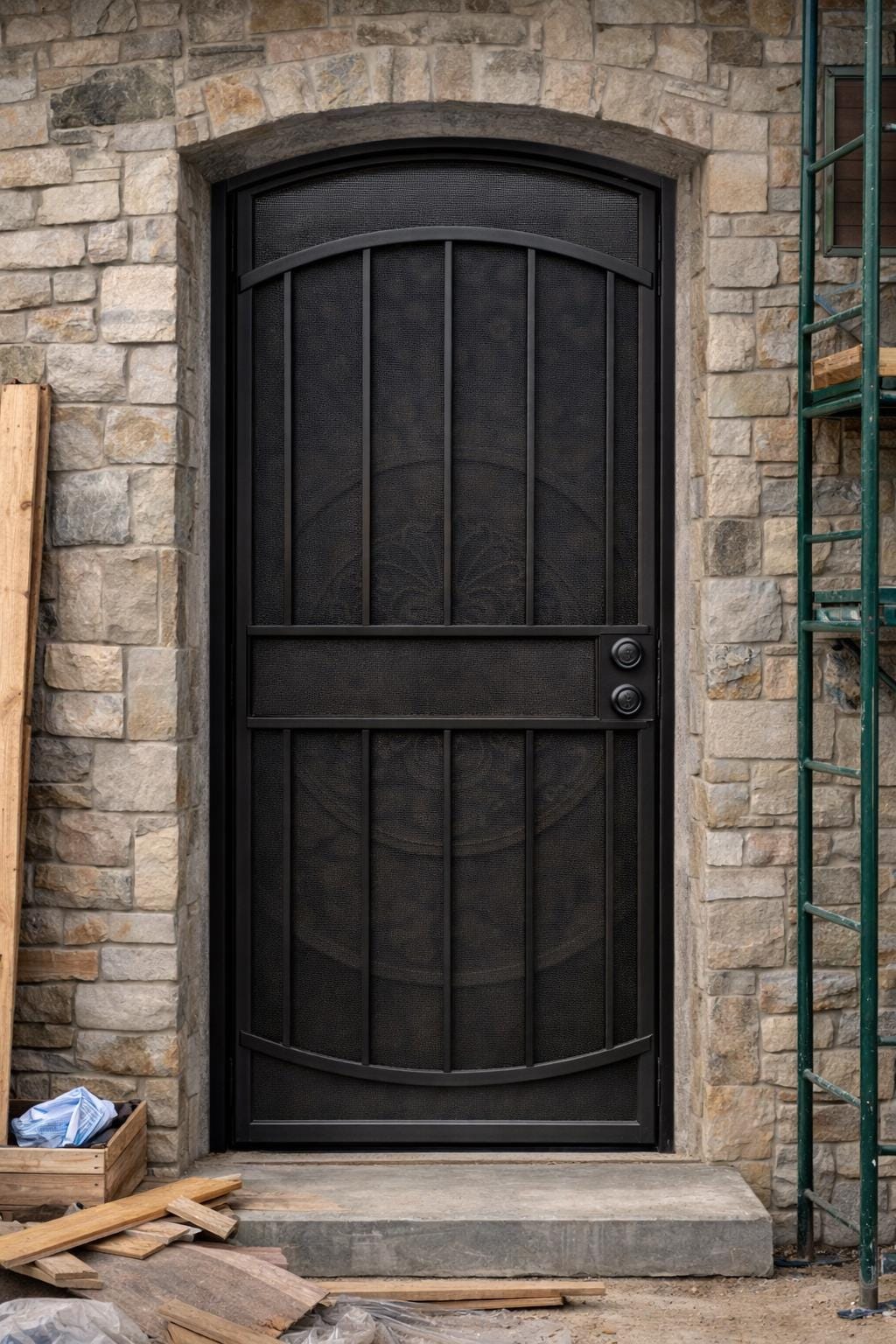 Custom Arched Steel Security Door by the steel fabrication shop, product image 1