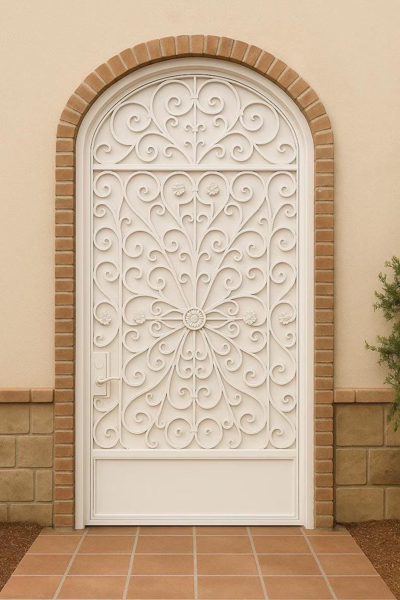 Custom Arched Steel Security Gate by the steel fabrication shop, product image 1