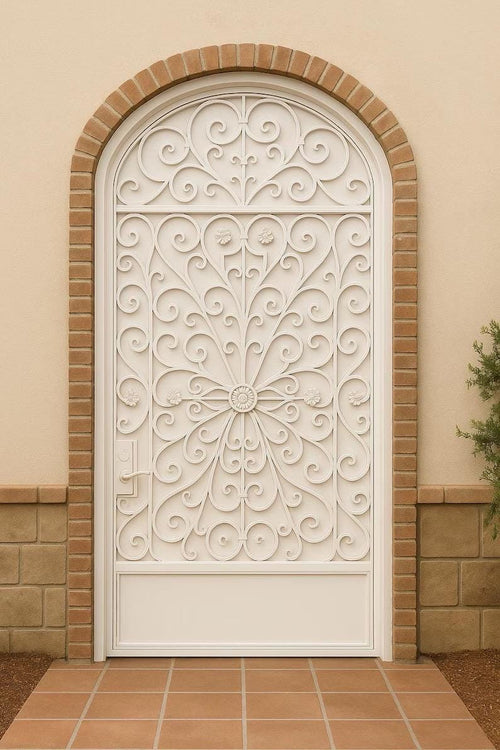 Custom Arched Steel Security Gate by the steel fabrication shop, product image 1