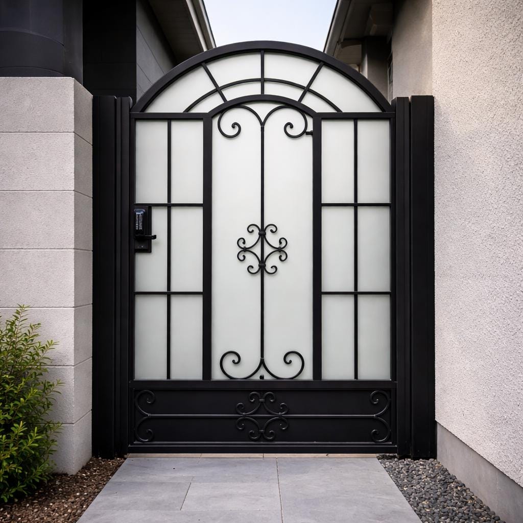Lunara Arch Steel Security Gate by the steel fabrication shop, product image 1
