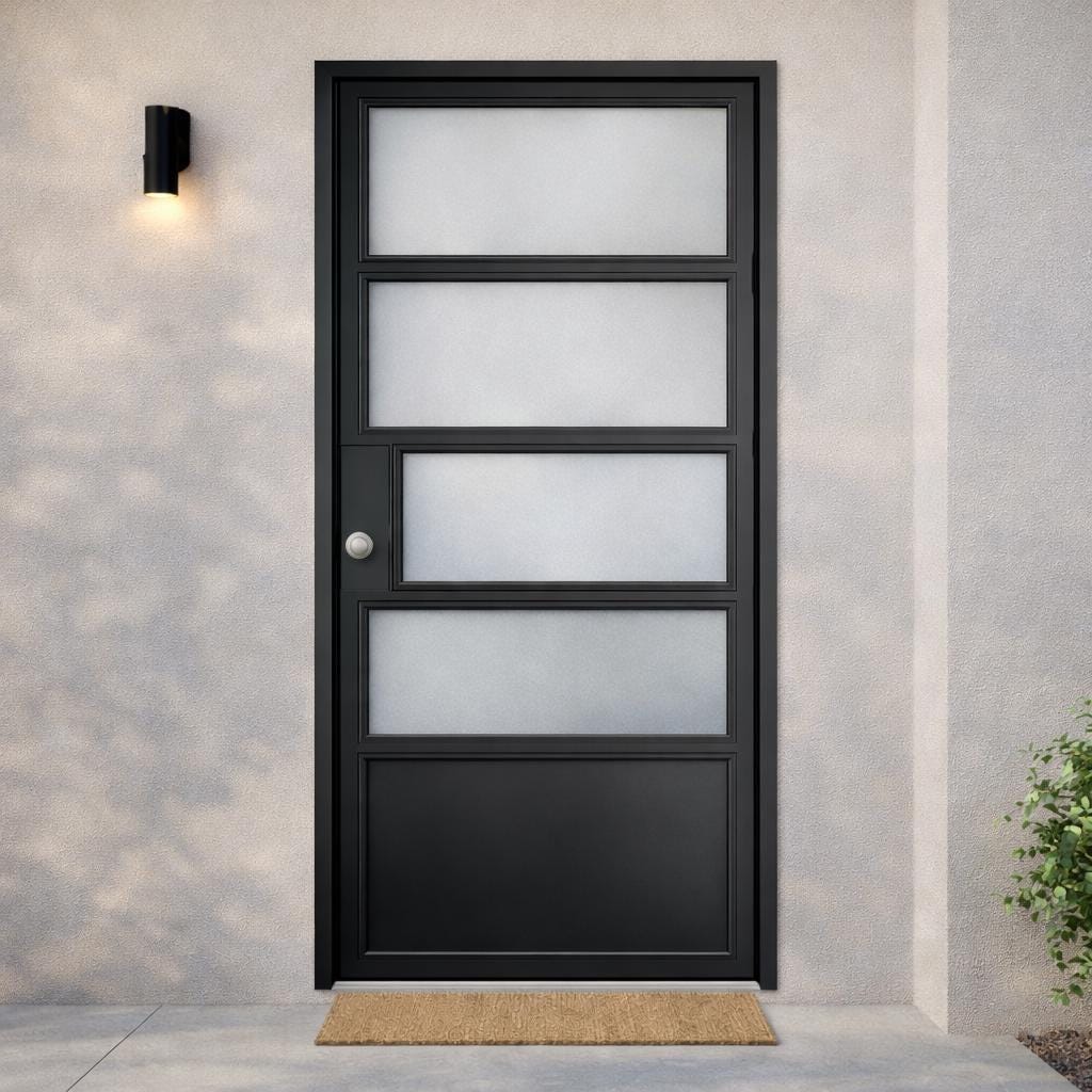 Handmade Modern Plexiglass Door by Crown Forge Iron, product image 6