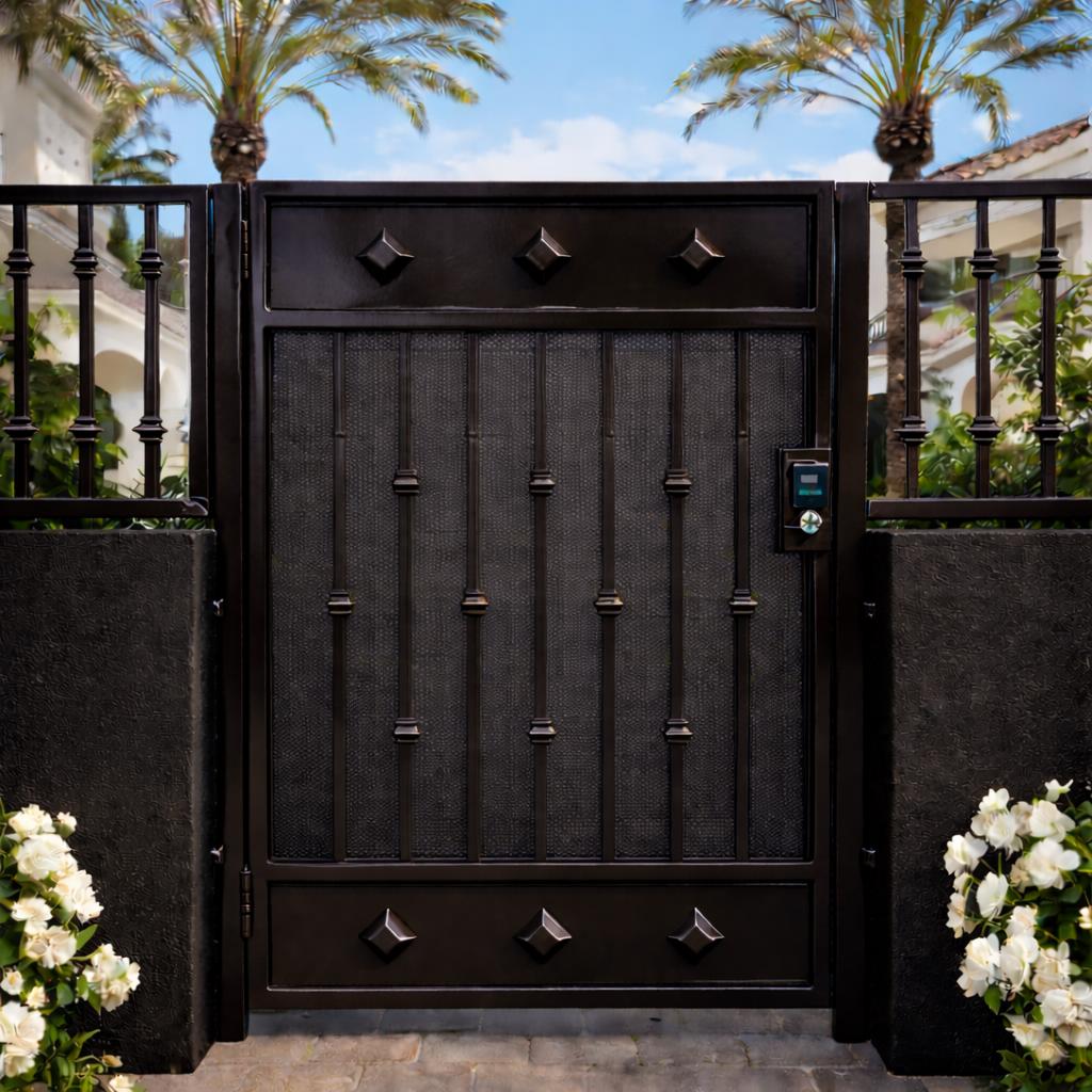 Steel Security Garden Gate – Modern Iron Entry Gate, Decorative Courtyard Gate, Front Yard Entry Gate by the steel