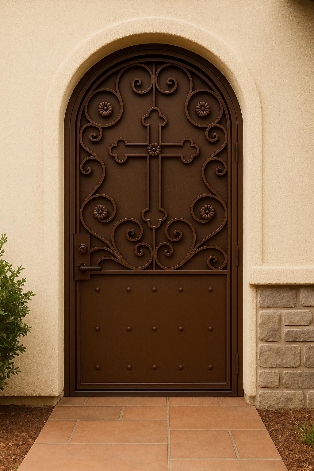 Luxury Arched Wrought Iron Door by the steel fabrication shop, product image 4