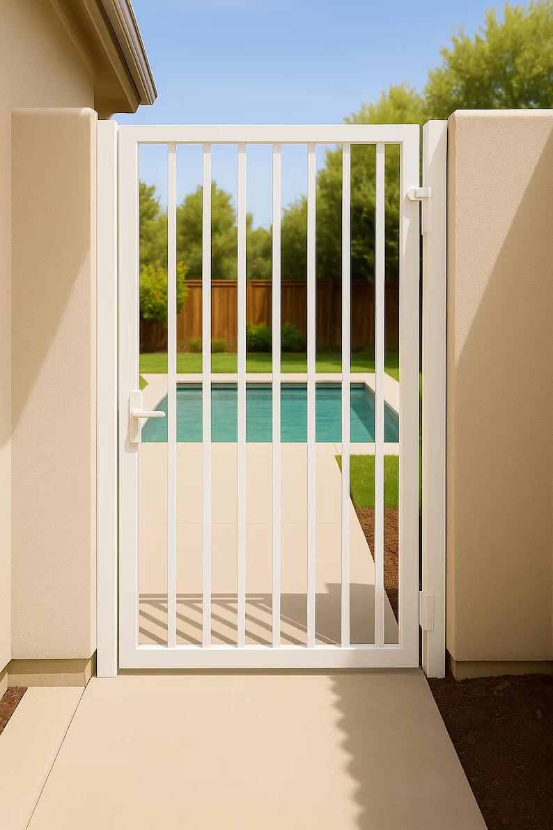 Custom Powder-Coated Steel Pool Gate by the steel fabrication shop, product image 3