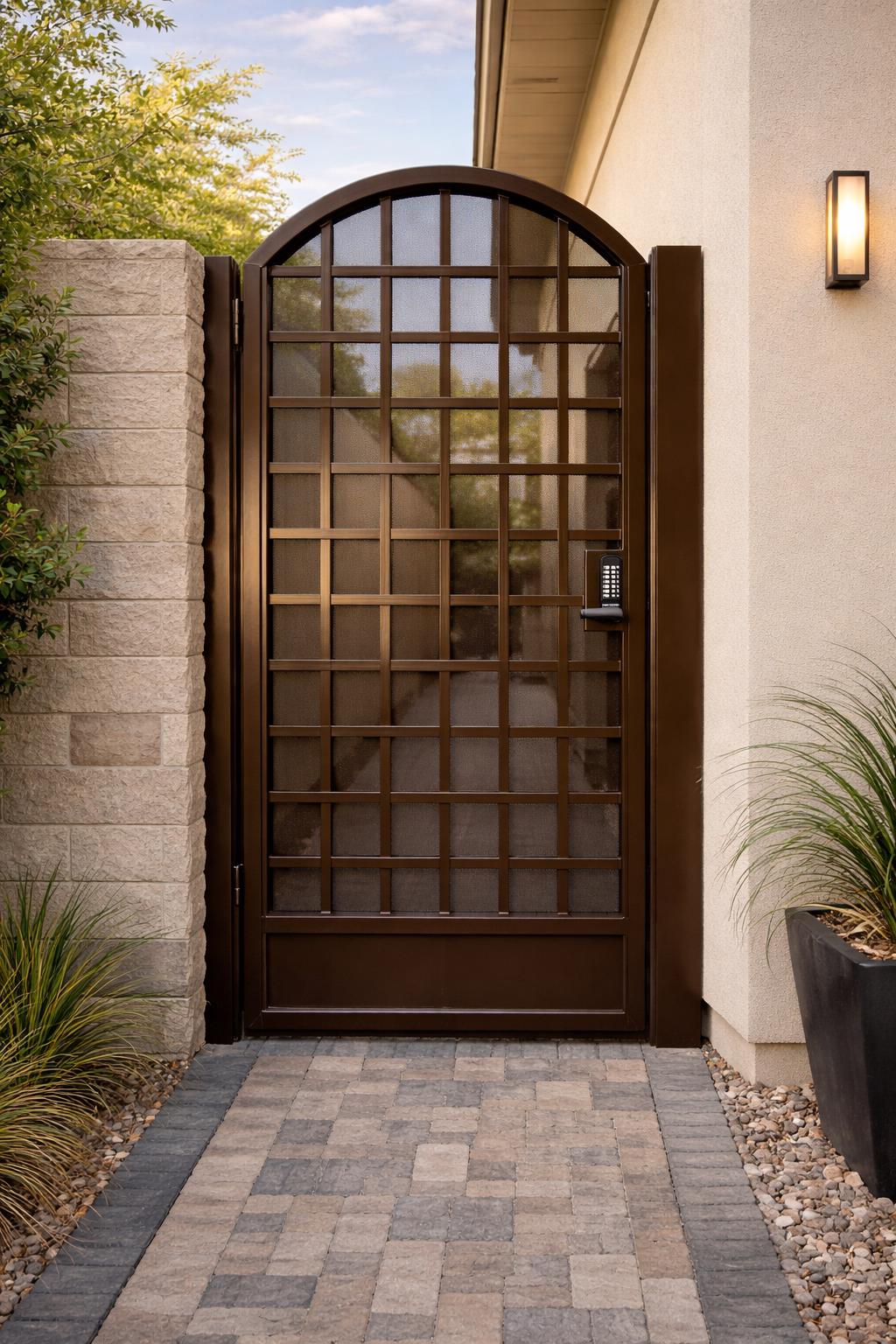 Arched Modern Steel Security Gate by the steel fabrication shop, product image 4