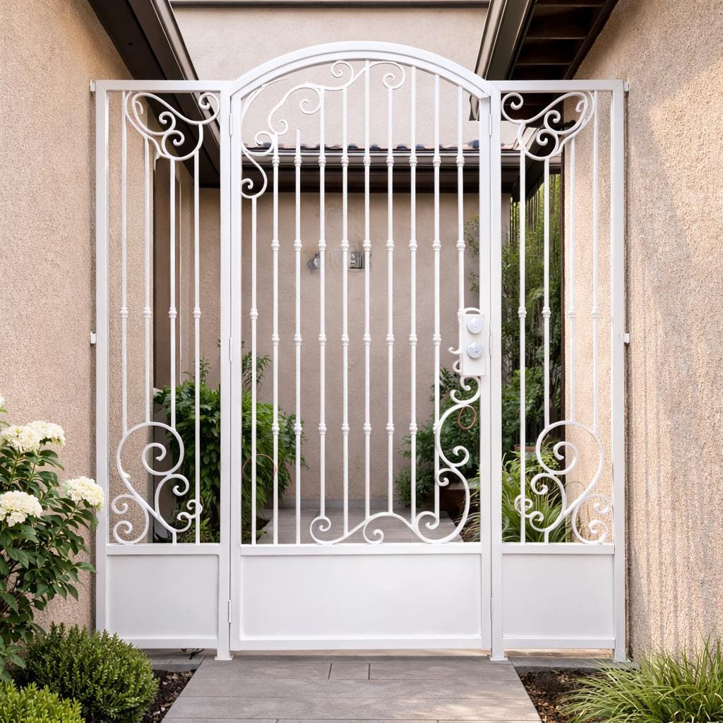 Ardenton Scroll Iron Walkway Gate, Decorative Steel Entry Security Gate by the steel fabrication shop, product image 3