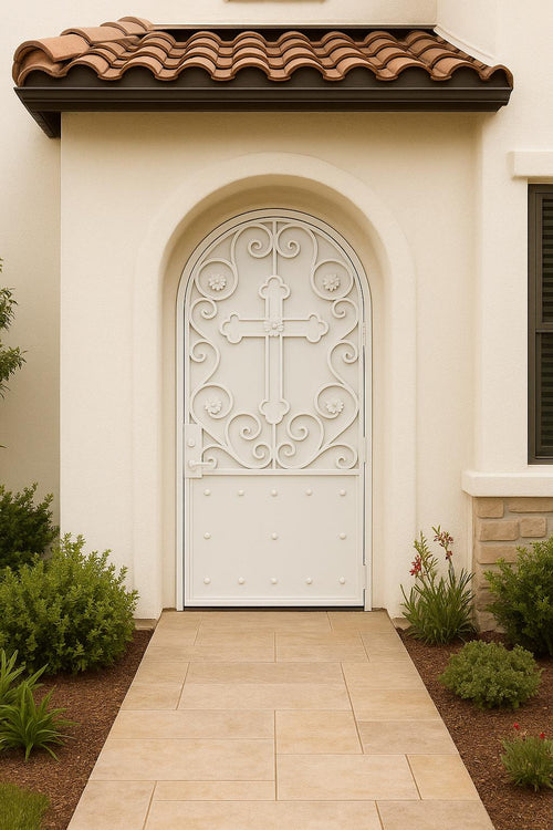 Luxury Arched Wrought Iron Door by the steel fabrication shop, product image 1