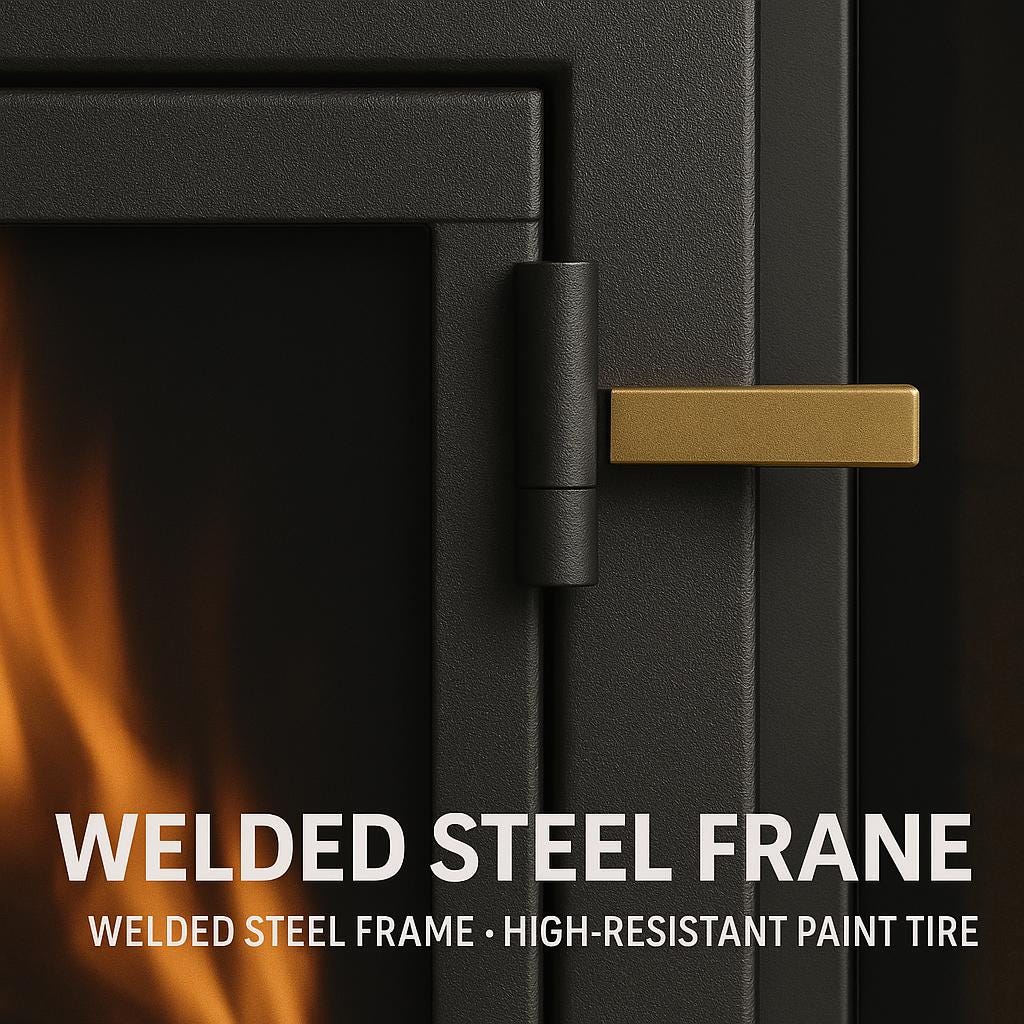 Custom Steel Fireplace Doors: Heat-Resistant Glass, Gasket Seal by the steel fabrication shop, product image 5
