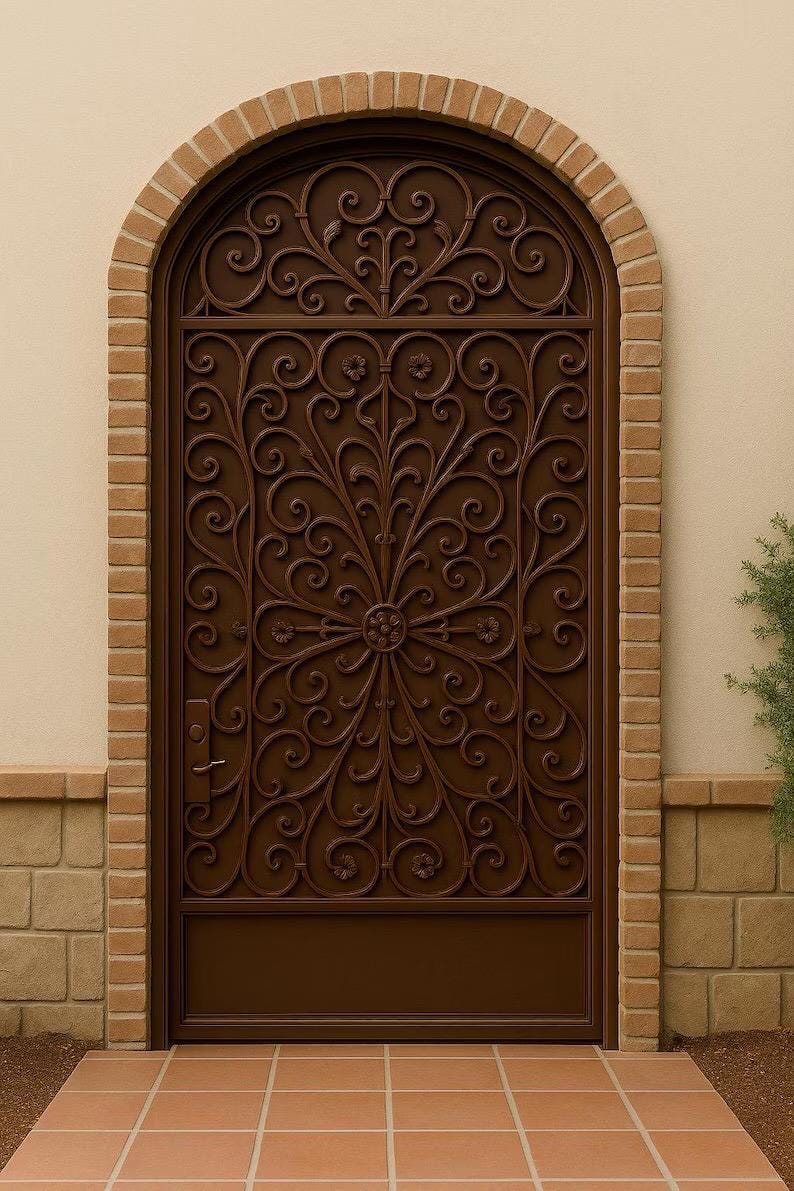 Custom Arched Steel Security Gate by the steel fabrication shop, product image 4