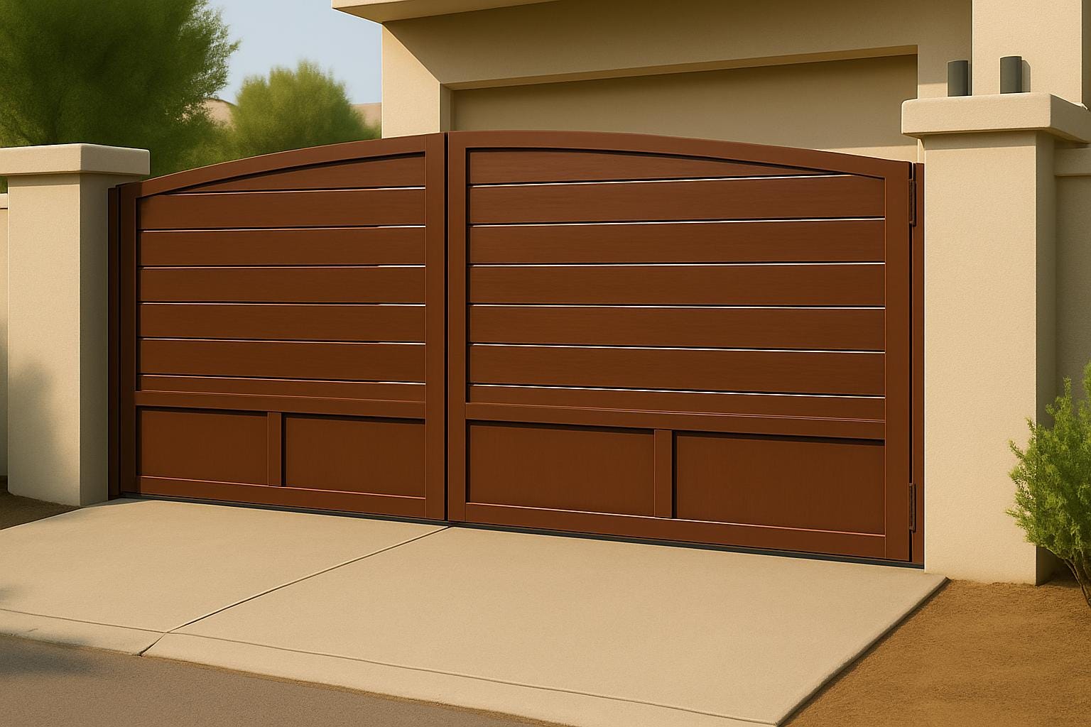 Modern Steel Bifold Driveway Gate by the steel fabrication shop, product image 4