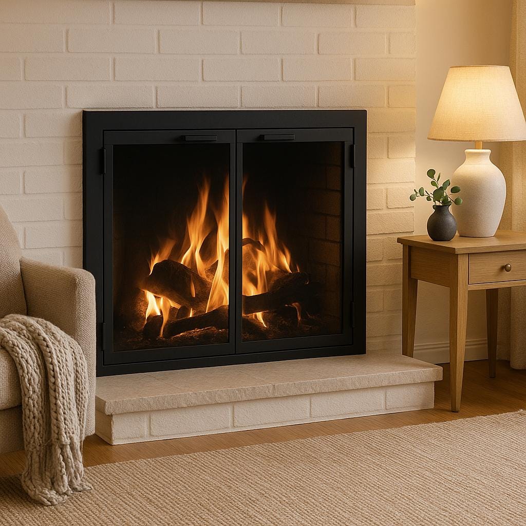 Custom Steel Fireplace Doors: Heat-Resistant Glass, Gasket Seal by the steel fabrication shop, product image 1