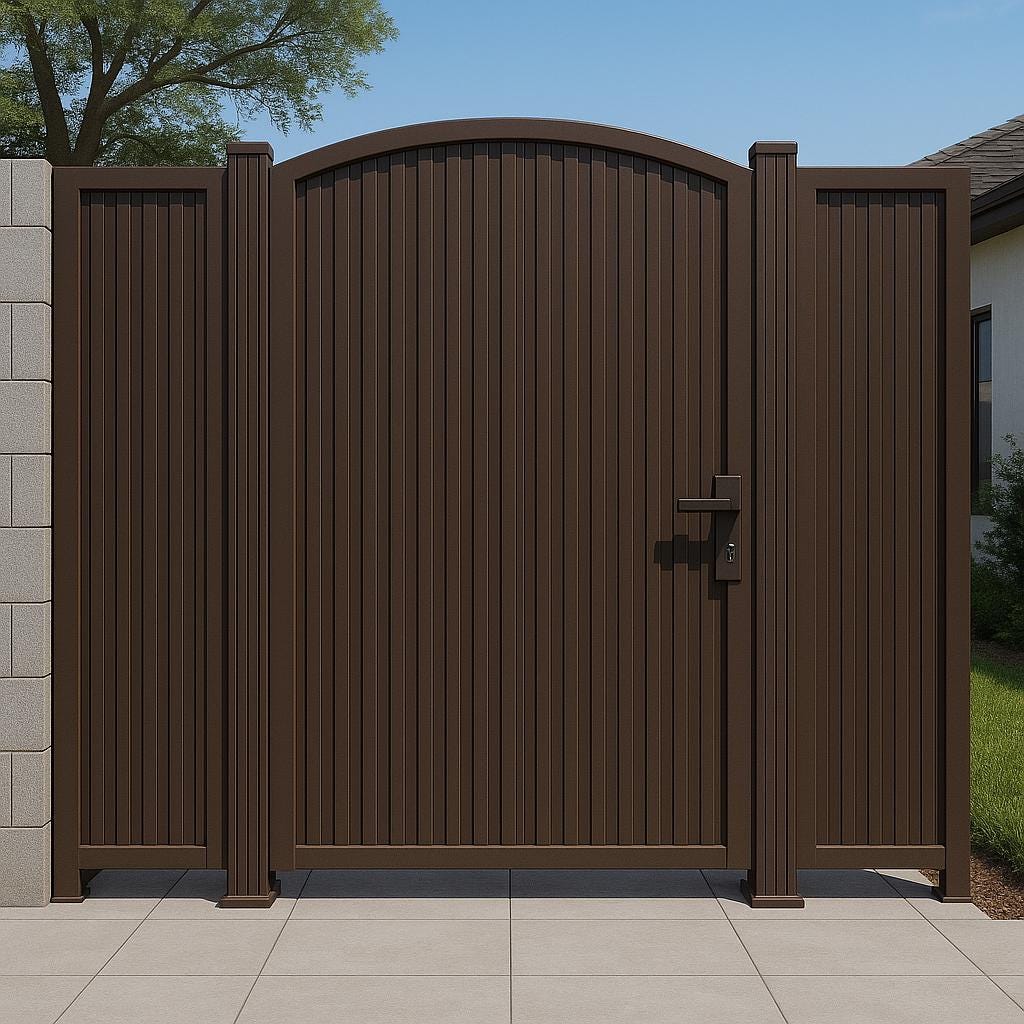 Arched Steel Privacy Gate – Modern Metal Garden Entry Door by the steel fabrication shop, product image 4