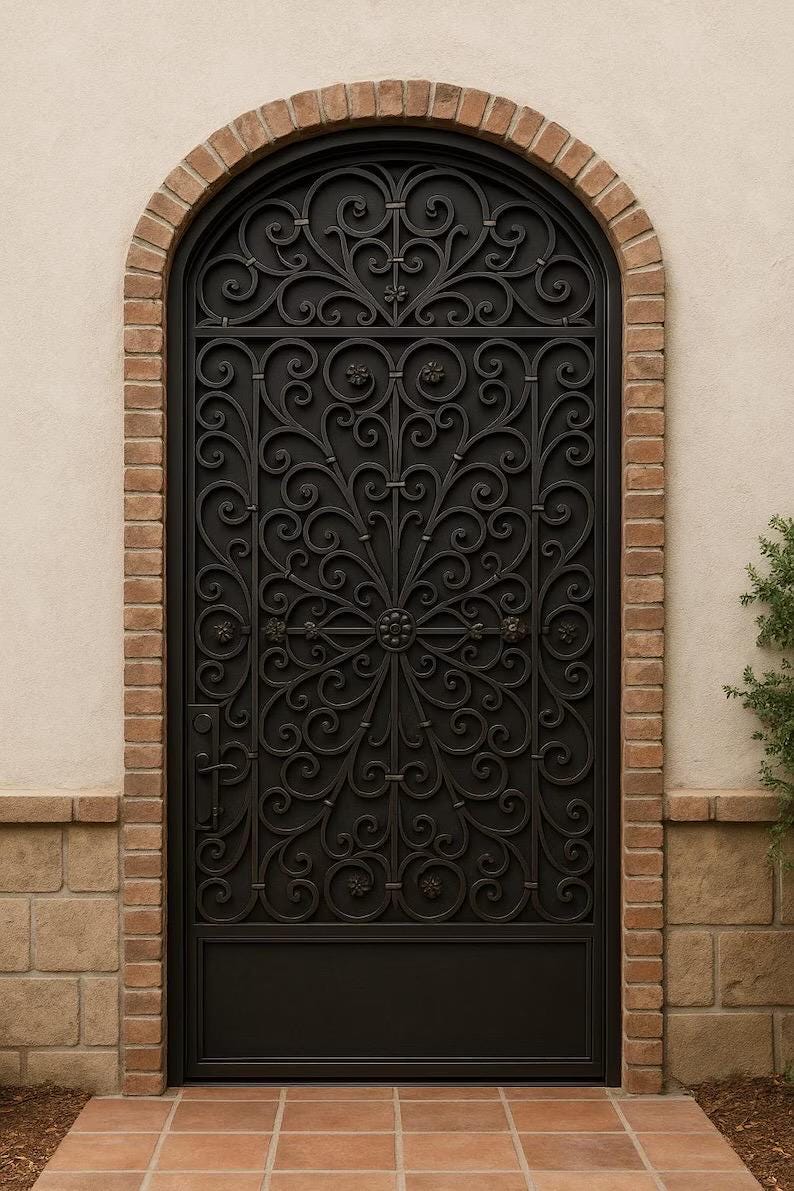 Custom Arched Steel Security Gate by Crown Forge Iron, product image 6