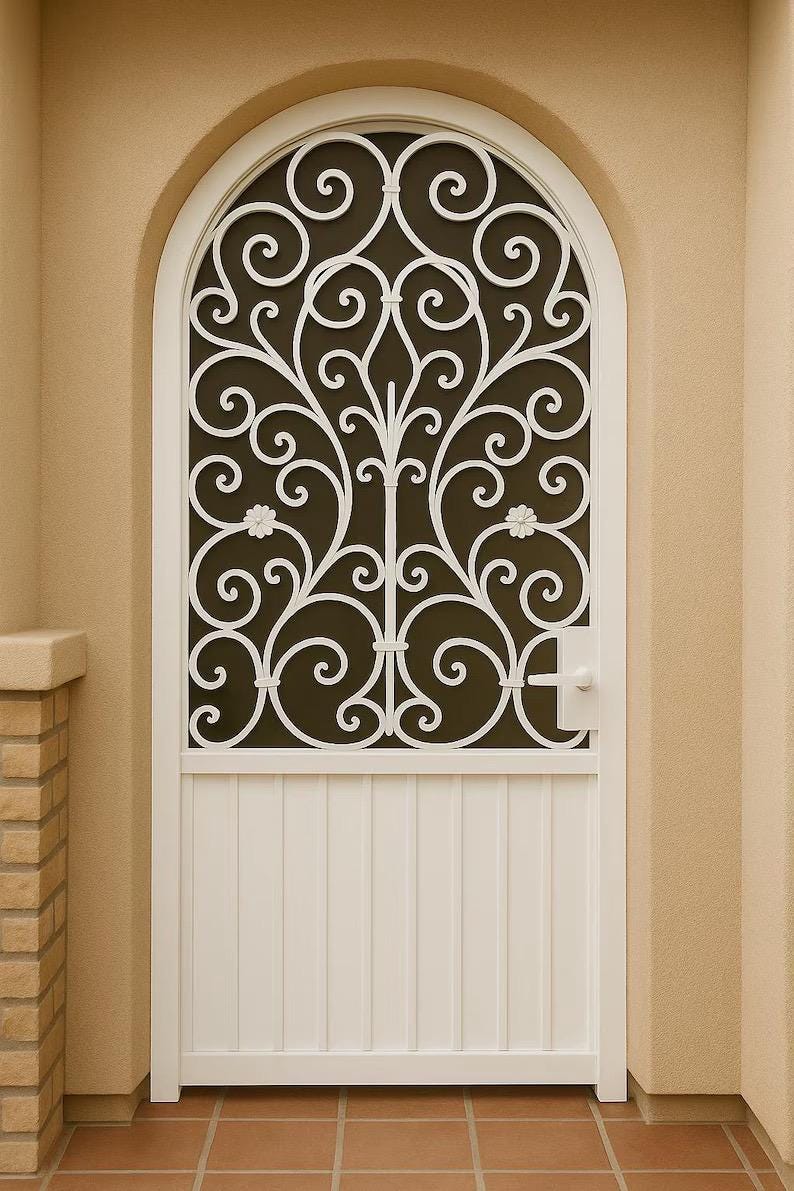 Custom Arched Wrought-Iron Garden Gate by the steel fabrication shop, product image 6