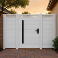 Modern Steel Privacy Gate – Perforated Metal Yard Entry by the steel fabrication shop, product image 1