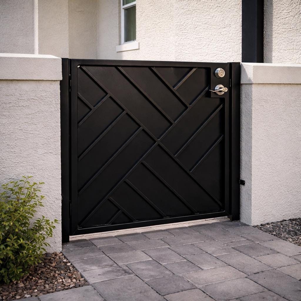 Onyx Gridline Modern Steel Security Gate by the steel fabrication shop, product image 2