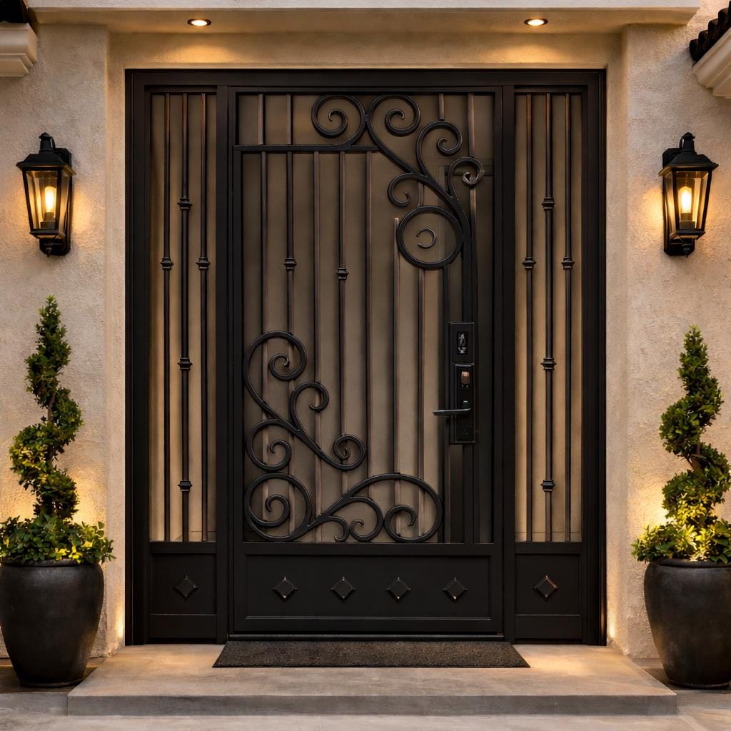Decorative Steel Security Door with Scrollwork by the steel fabrication shop, product image 4