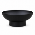 Heavy-duty round black steel fire pit bowl on a clean white background
