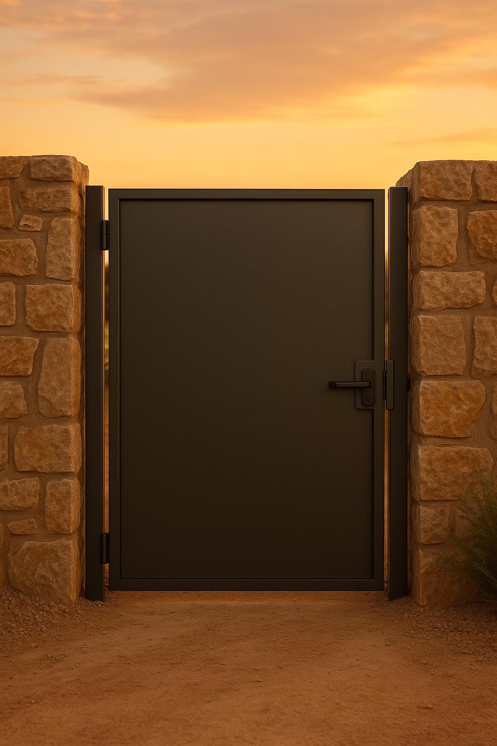 Modern Steel Privacy Gate – 42" Welded Pedestrian Gate by the steel fabrication shop, product image 3