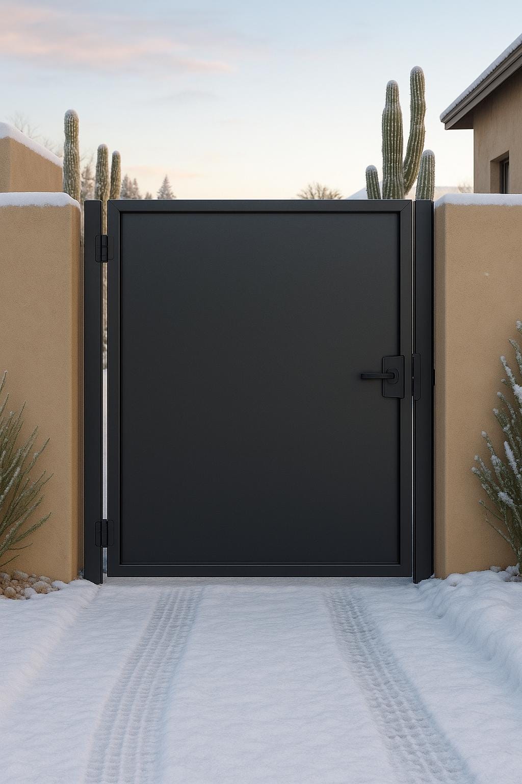 Modern Steel Privacy Gate – 42" Welded Pedestrian Gate by the steel fabrication shop, product image 1