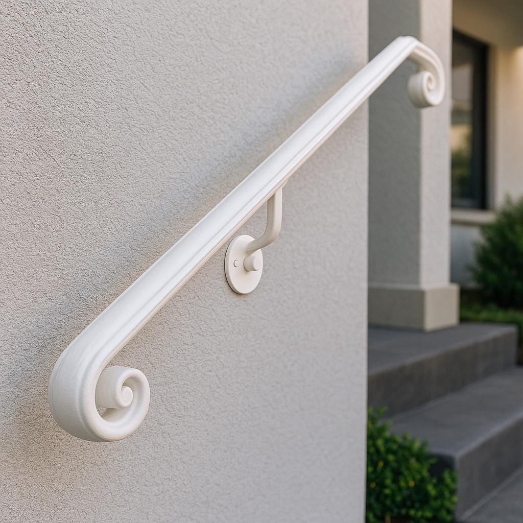 Modern Steel Handrail – Black Metal Wall Mounted Railing, ADA Compliant by the steel fabrication shop, product image 2
