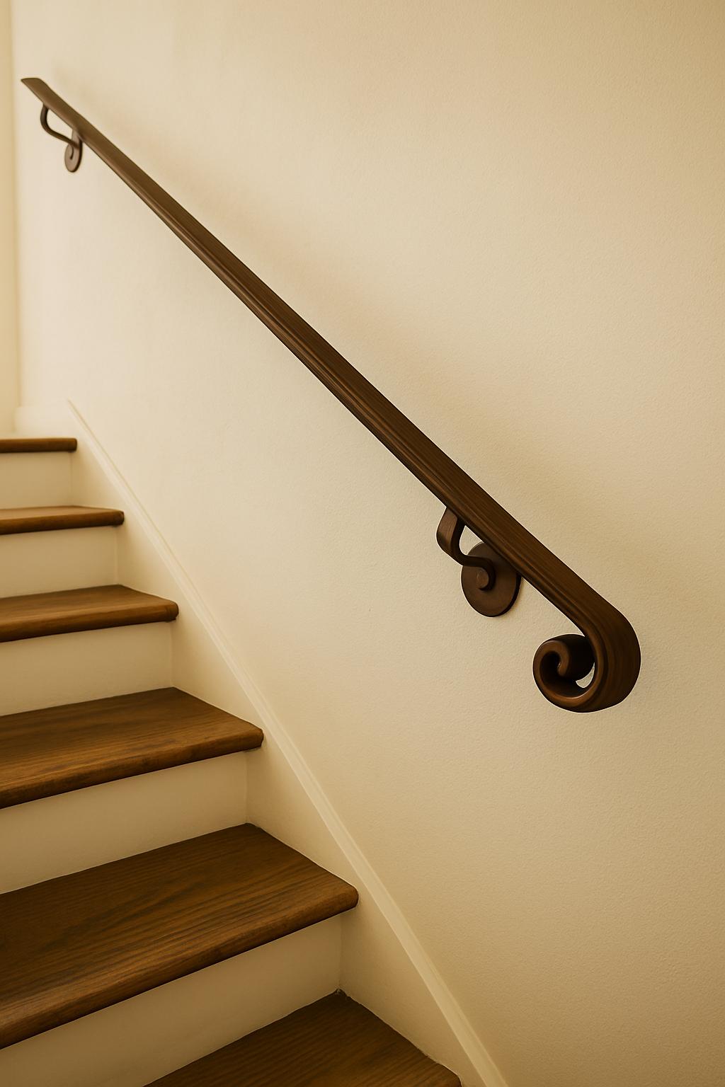 Modern Steel Handrail – Black Metal Wall Mounted Railing, ADA Compliant by the steel fabrication shop, product image 4