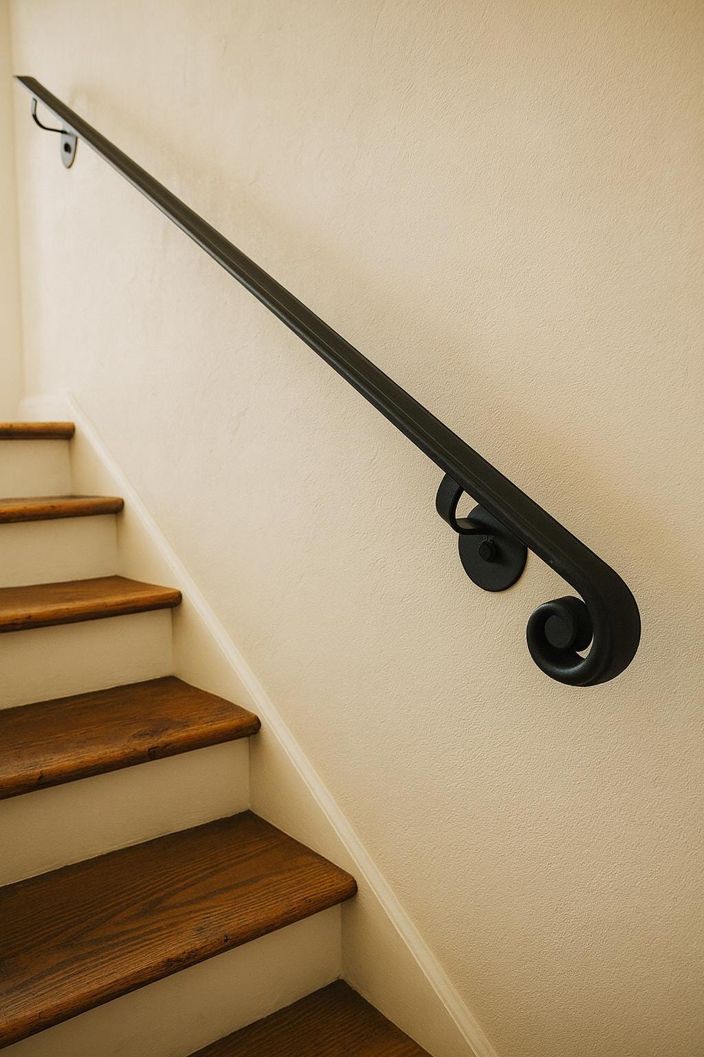 Modern Steel Handrail – Black Metal Wall Mounted Railing, ADA Compliant by the steel fabrication shop, product image 3