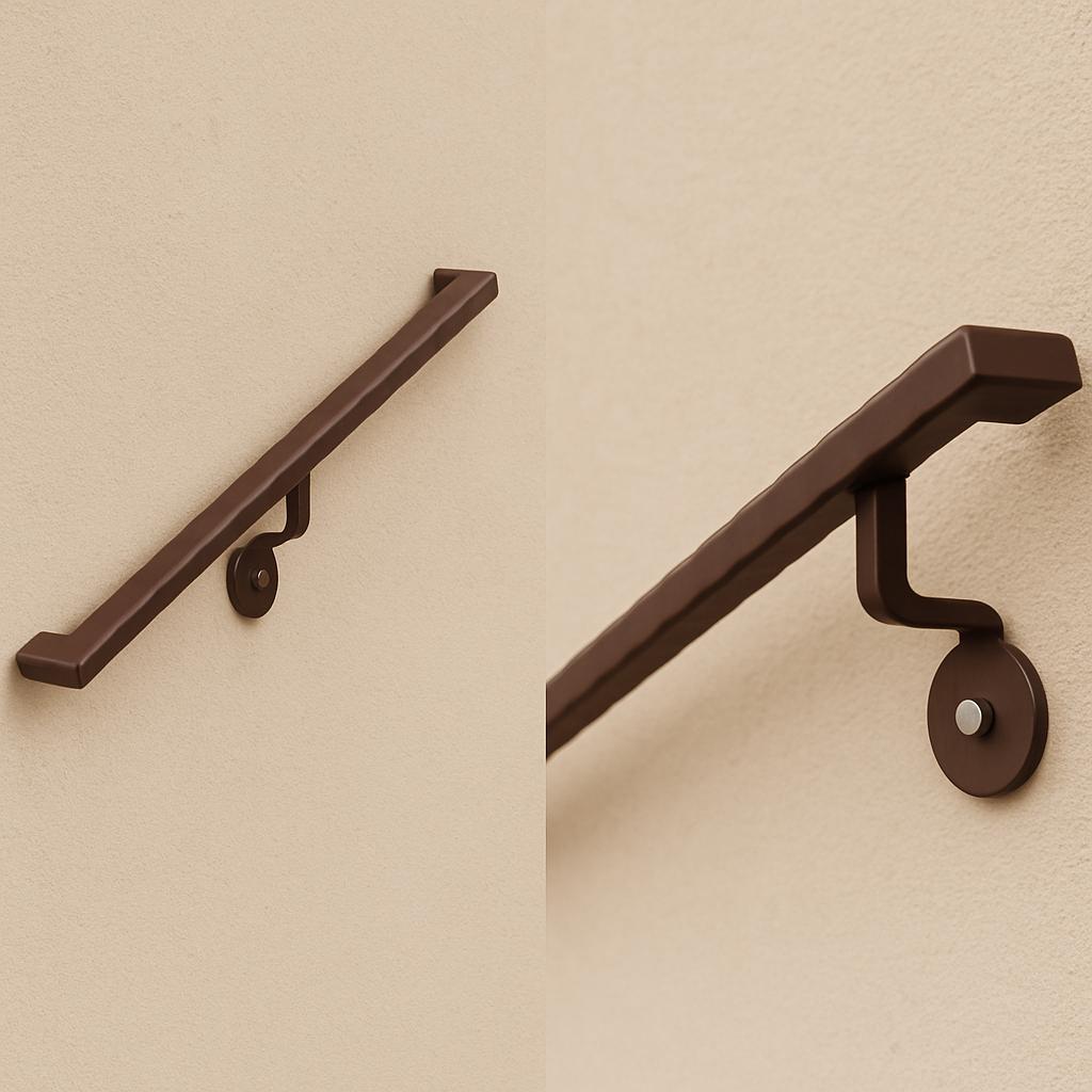 Hammered Steel Wall Handrail by the steel fabrication shop, product image 4