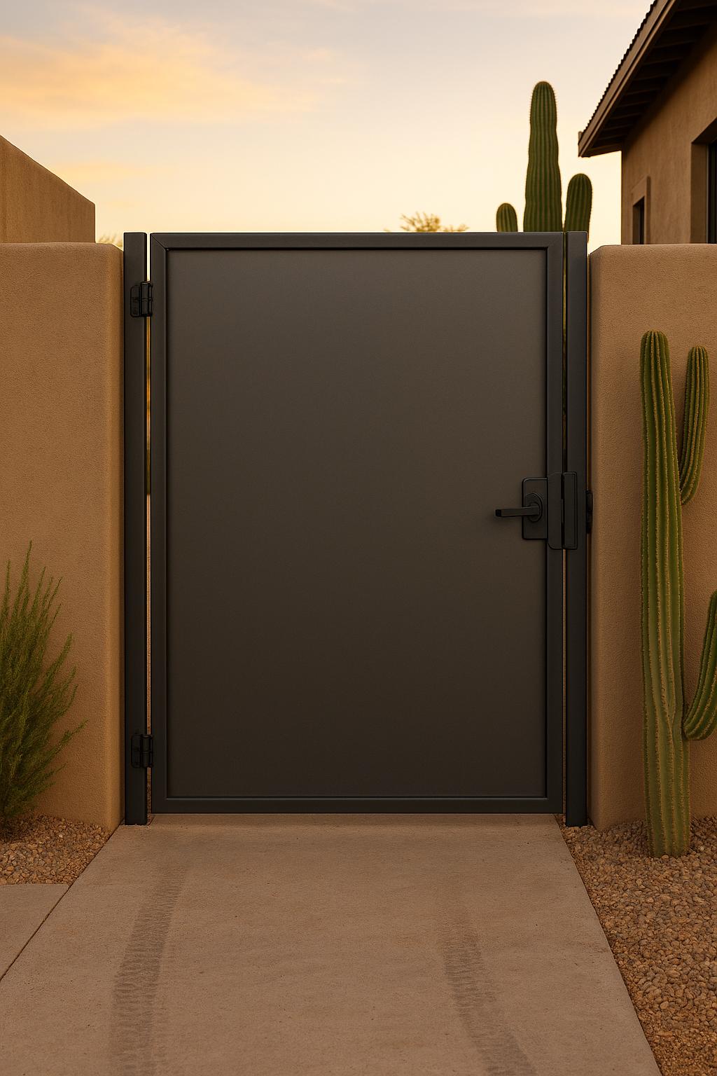 Modern Steel Privacy Gate – 42" Welded Pedestrian Gate by the steel fabrication shop, product image 2