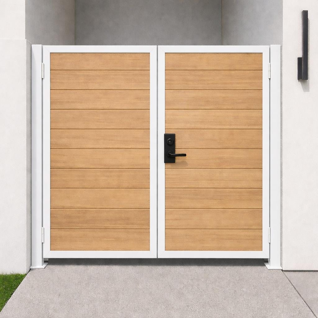 Modern Steel & Wood Privacy Gate by the steel fabrication shop, product image 4
