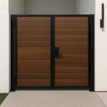 Modern Steel & Wood Privacy Gate by Crown Forge Iron, product image 1
