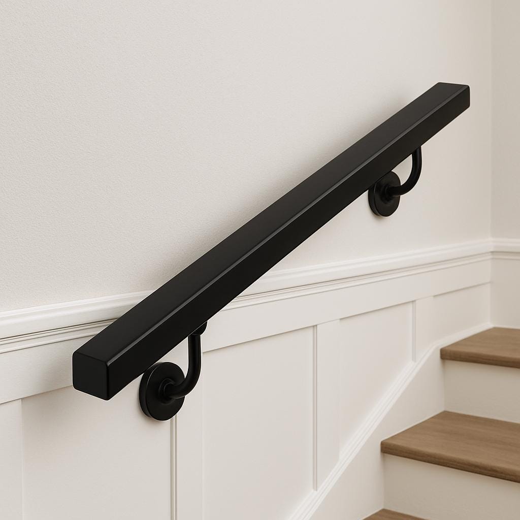 Modern Steel Wall Mounted Handrail by the steel fabrication shop, product image 1