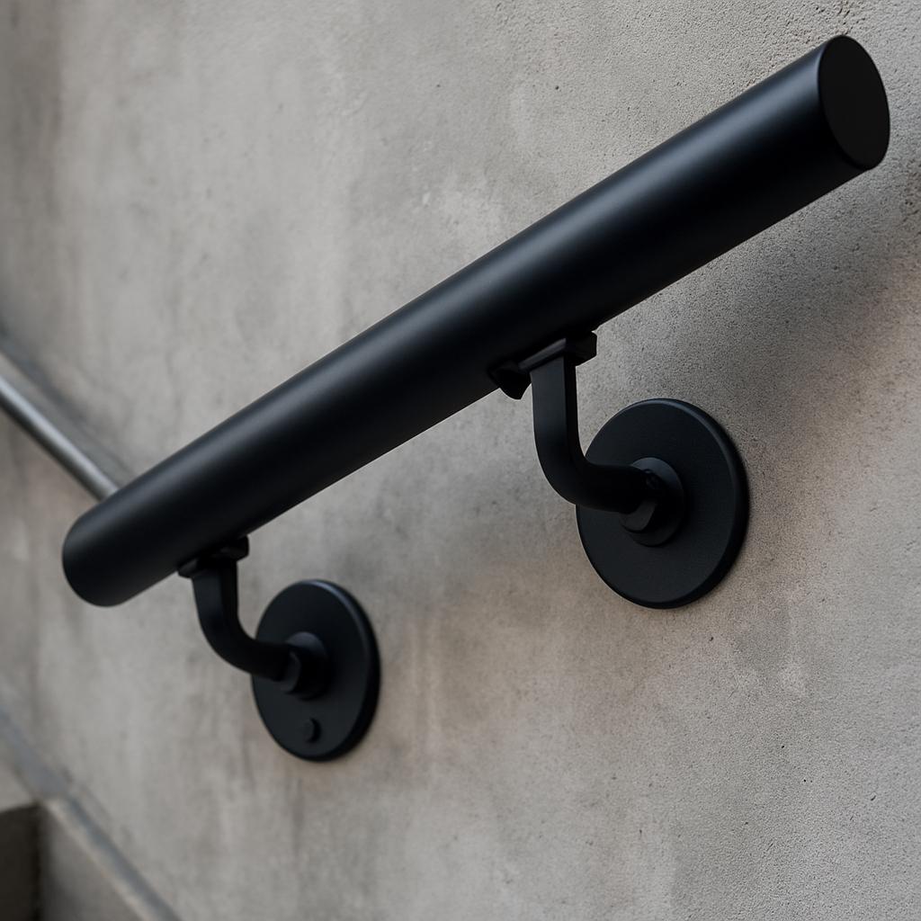 Modern Steel Handrail – Round Metal Stair Railing by the steel fabrication shop, product image 5