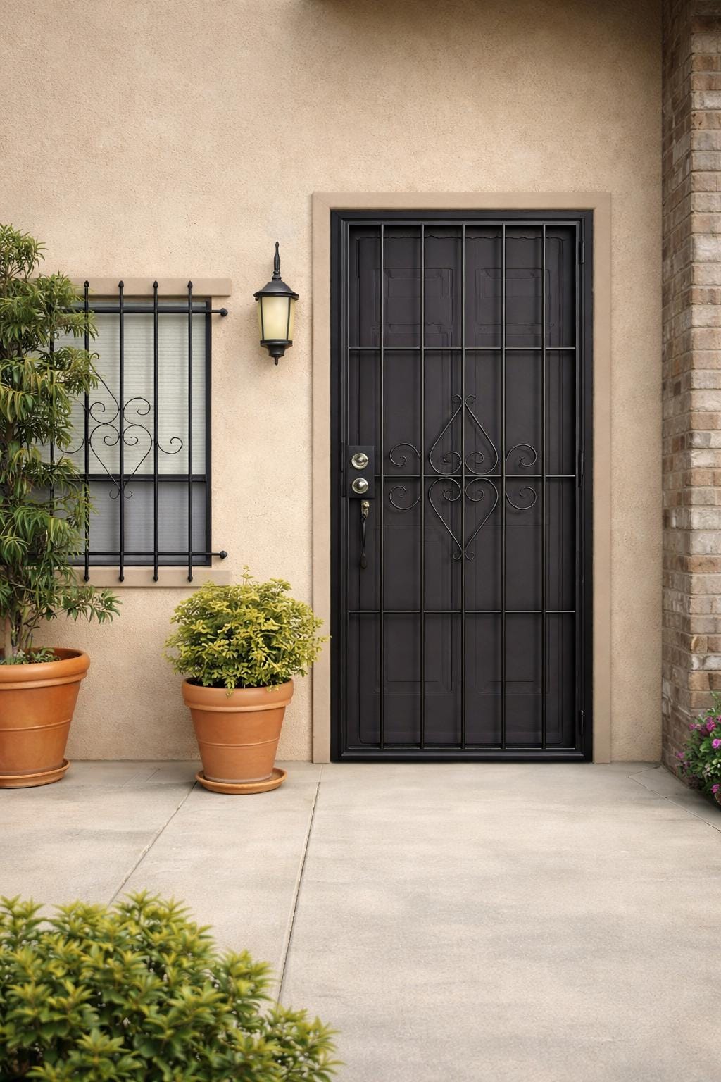 Wrought Iron Security Door – Modern Scroll Steel Entry, Safety Door by the steel fabrication shop, product image 1