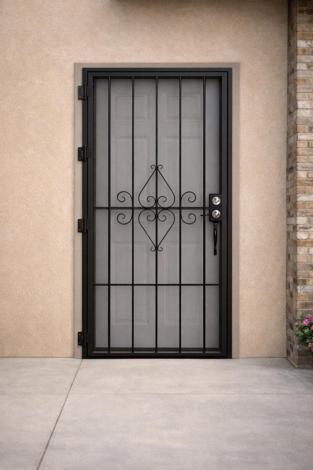 Wrought Iron Security Door – Modern Scroll Steel Entry, Safety Door by the steel fabrication shop, product image 2