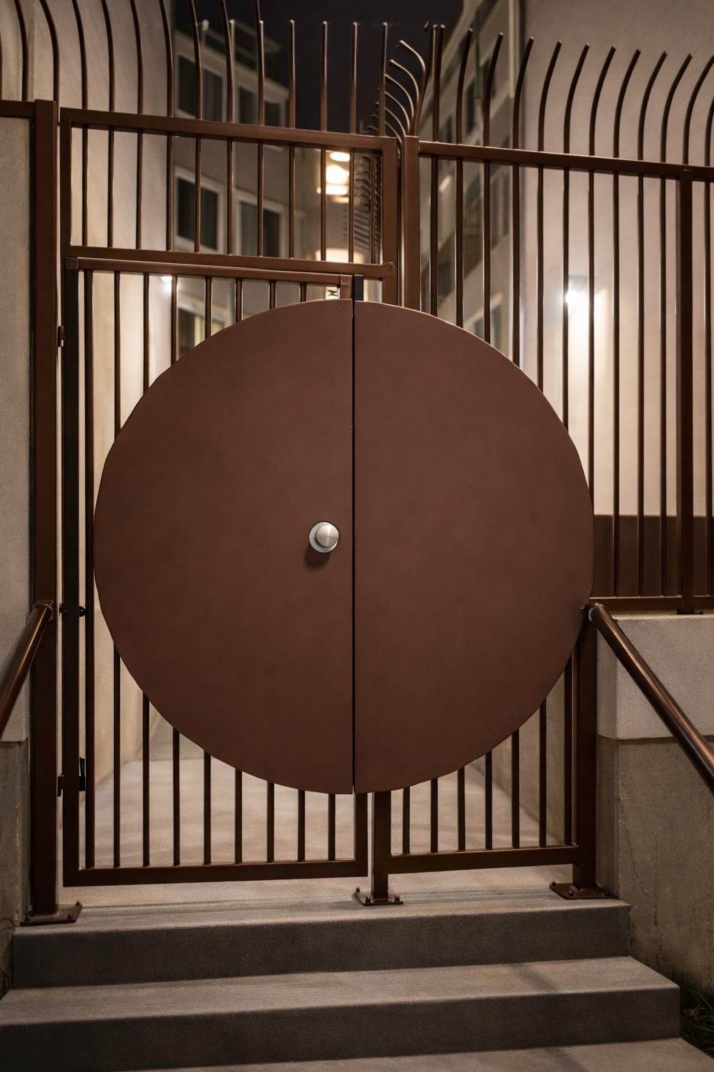 Handmade Round Steel Security Door by the steel fabrication shop, product image 1