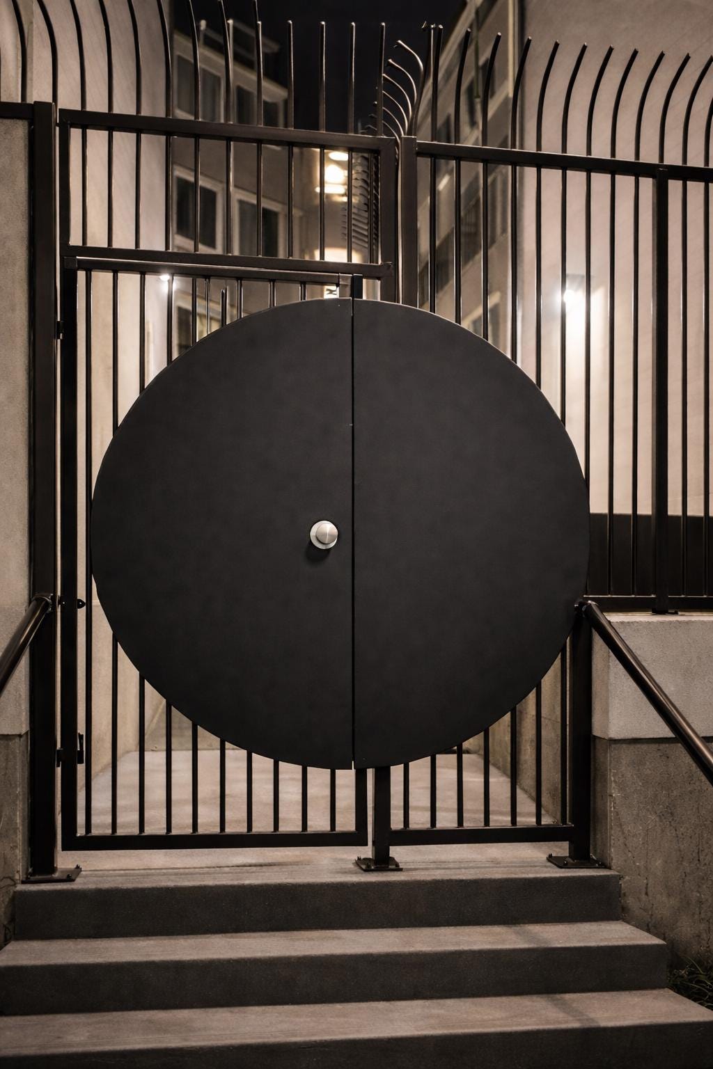 Handmade Round Steel Security Door by the steel fabrication shop, product image 2