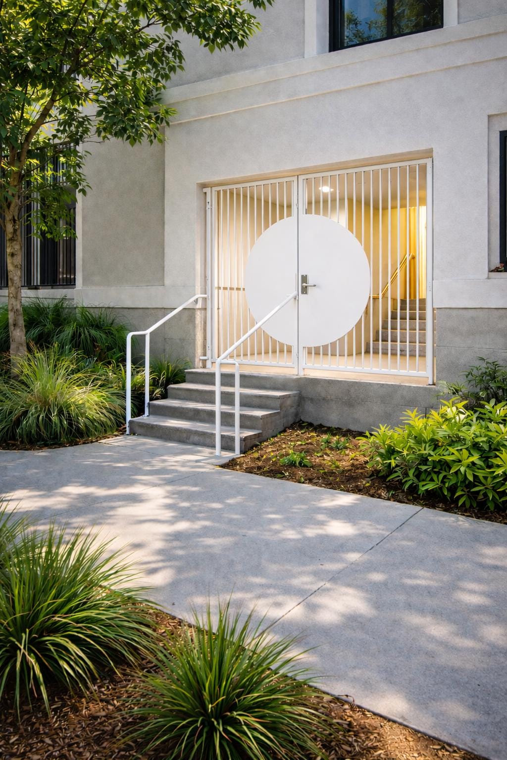 Modern Round Metal Gate Door by the steel fabrication shop, product image 1