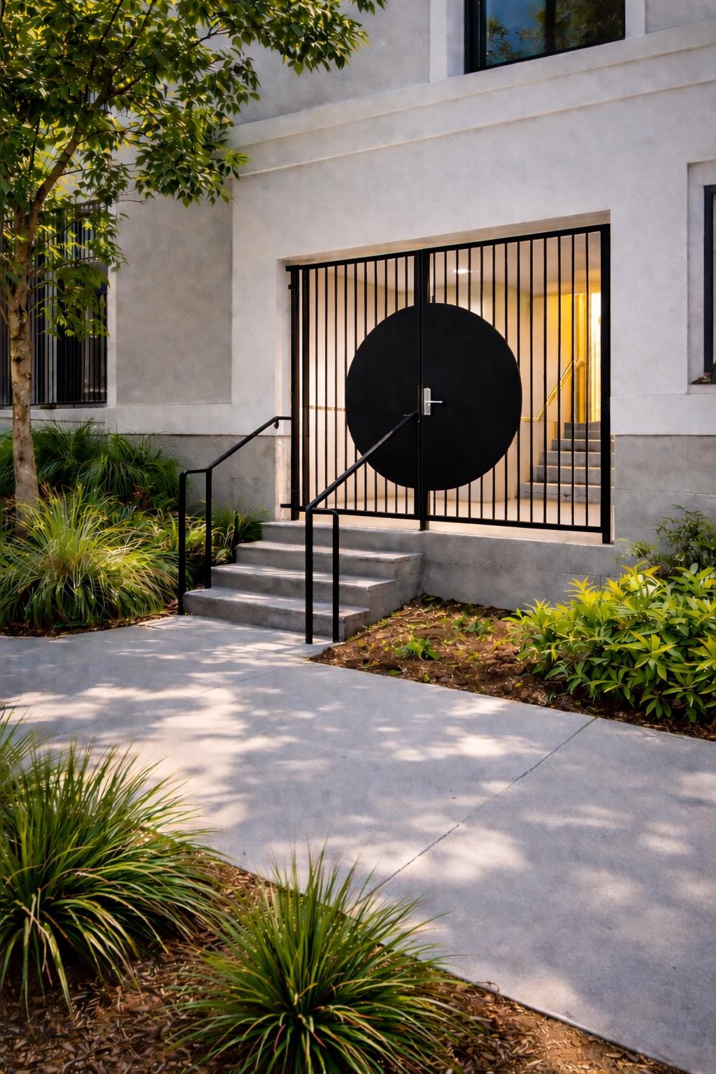 Modern Round Metal Gate Door by the steel fabrication shop, product image 2