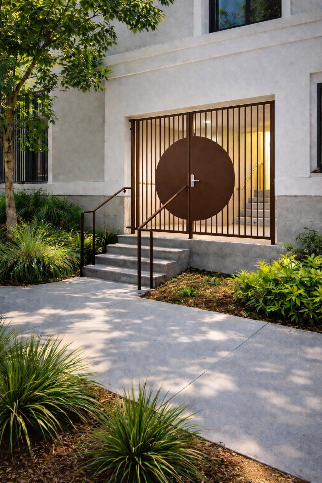 Modern Round Metal Gate Door by the steel fabrication shop, product image 4