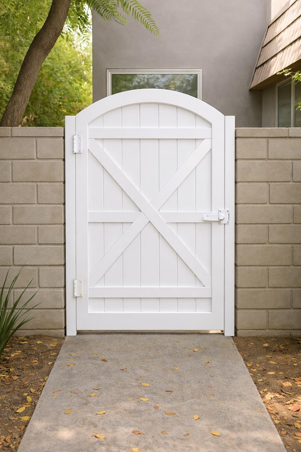 Arched Steel Garden Gate – Modern Privacy Yard Gate by the steel fabrication shop, product image 4