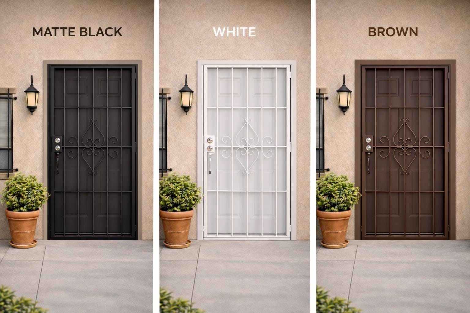 Wrought Iron Security Door – Modern Scroll Steel Entry, Safety Door by the steel fabrication shop, product image 3