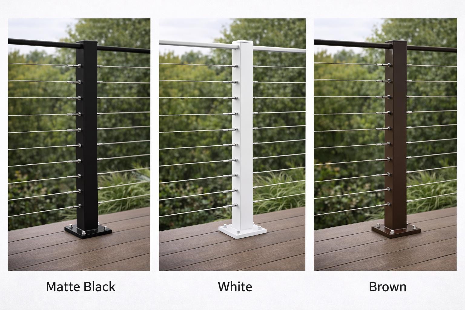 All-Steel Cable Railing Kit – Steel Posts and Steel Cable Guardrail by the steel fabrication shop, product image 2