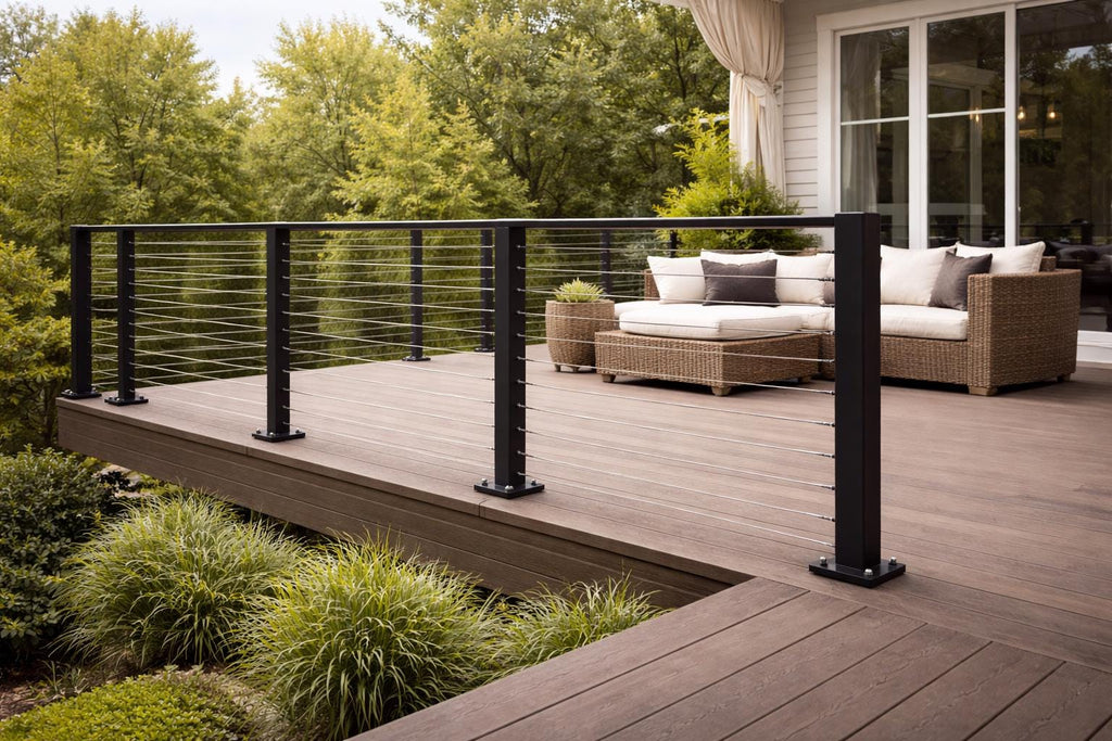 All-Steel Cable Railing Kit – Steel Posts and Steel Cable Guardrail by the steel fabrication shop, product image 1