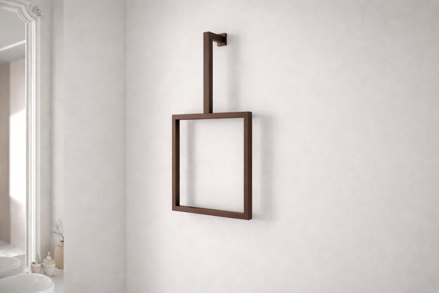 Modern Square Metal Towel Holder by the steel fabrication shop, product image 3